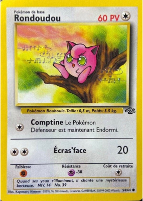 Carte Pokémon Rondoudou 54/64 Commune Jungle (JCC)