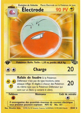 Carte Pokémon Électrode 18/64 Rare Jungle (JCC)