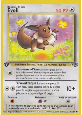 Carte Pokémon Évoli 51/64 Commune Jungle (JCC)