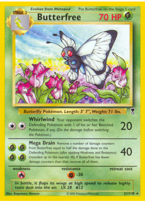 Carte Pokémon Butterfree 21/110 Rare Legendary Collection