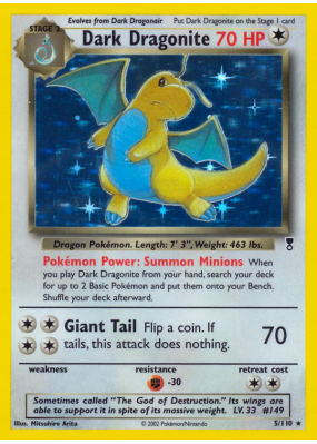 Carte Pokémon Dark Dragonite 5/110 Holographique Legendary Collection