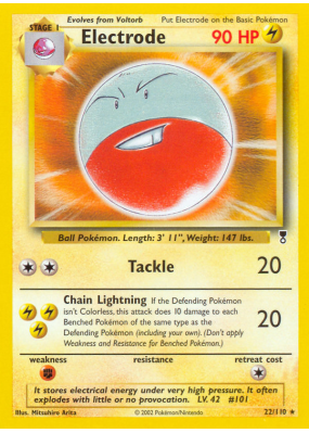 Carte Pokémon Electrode 22/110 Rare Legendary Collection