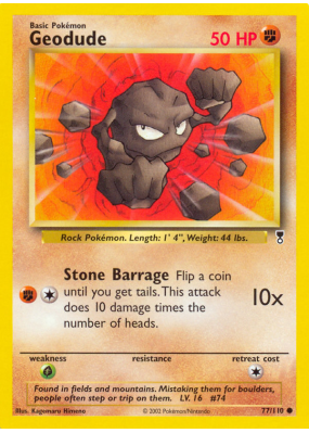 Carte Pokémon Geodude 77/110 Commune Legendary Collection