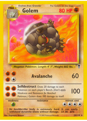Carte Pokémon Golem 24/110 Rare Legendary Collection