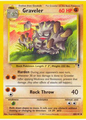 Carte Pokémon Graveler 44/110 Peu commune Legendary Collection