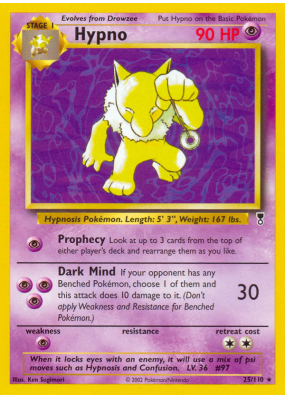 Carte Pokémon Hypno 25/110 Rare Legendary Collection