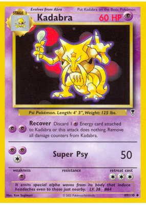 Carte Pokémon Kadabra 49/110 Peu commune Legendary Collection