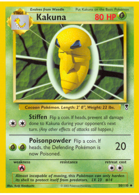 Carte Pokémon Kakuna 50/110 Peu commune Legendary Collection