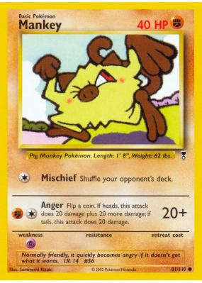Carte Pokémon Mankey 81/110 Commune Legendary Collection
