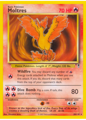 Carte Pokémon Moltres 30/110 Rare Legendary Collection