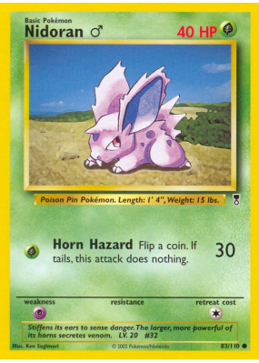 Carte Pokémon Nidoran ♂ 83/110 Commune Legendary Collection