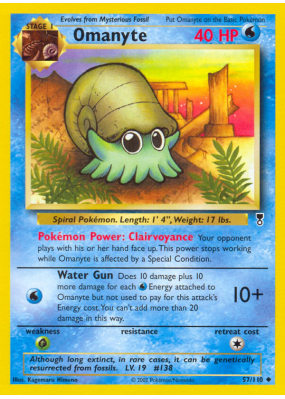 Carte Pokémon Omanyte 57/110 Commune Legendary Collection