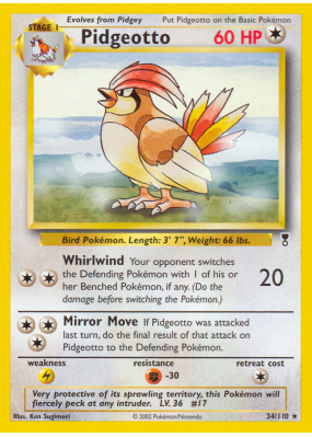 Carte Pokémon Pidgeotto 34/110 Rare Legendary Collection