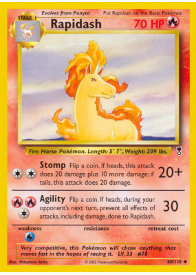 Carte Pokémon Rapidash 60/110 Peu commune Legendary Collection