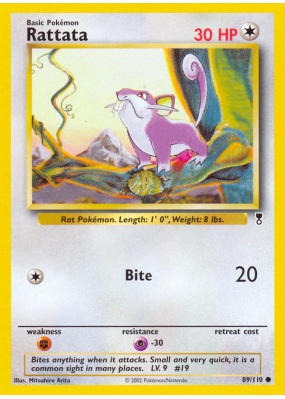 Carte Pokémon Rattata 89/110 Commune Legendary Collection