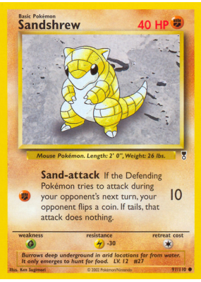 Carte Pokémon Sandshrew 91/110 Commune Legendary Collection