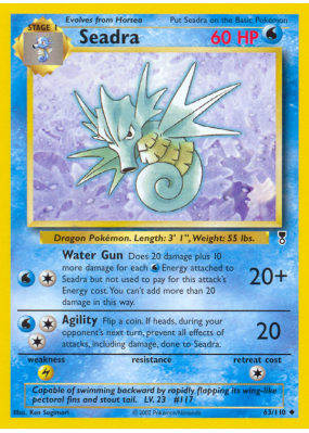 Carte Pokémon Seadra 63/110 Peu commune Legendary Collection