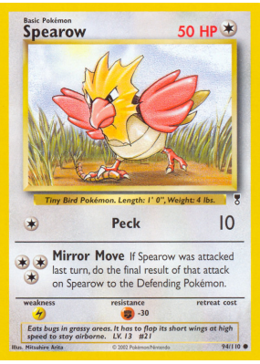 Carte Pokémon Spearow 94/110 Commune Legendary Collection