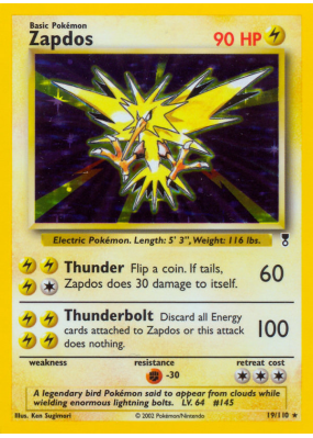 Carte Pokémon Zapdos 19/110 Holographique Legendary Collection