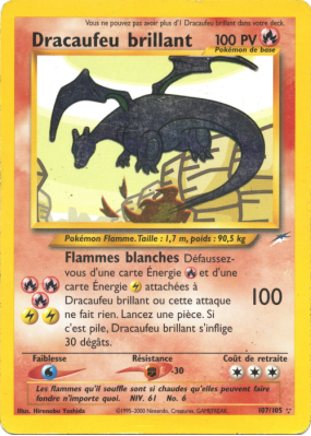 Carte Pokémon Dracaufeu brillant 107/105 Ultra Rare Neo Destiny
