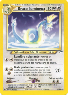 Carte Pokémon Draco lumineux 22/105 Rare Neo Destiny