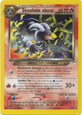 Carte Pokémon Démolosse obscur 7/105 Holographique Neo Destiny