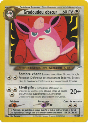 Carte Pokémon Grodoudou obscur 40/105 Peu commune Neo Destiny