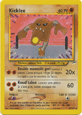 Carte Pokémon Kicklee 42/105 Peu commune Neo Destiny