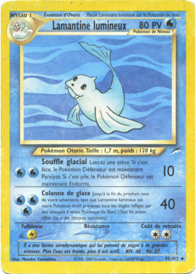 Carte Pokémon Lamantine lumineux 45/105 Peu commune Neo Destiny