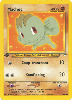 Carte Pokémon Machoc 73/105 Commune Neo Destiny
