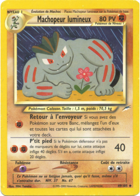 Carte Pokémon Machopeur lumineux 49/105 Peu commune Neo Destiny