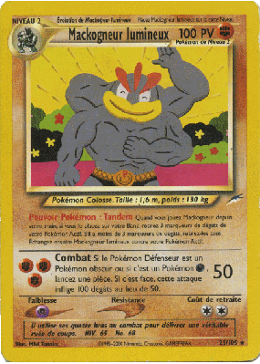 Carte Pokémon Mackogneur lumineux 25/105 Rare Neo Destiny