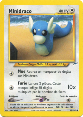 Carte Pokémon Minidraco 63/105 Commune Neo Destiny