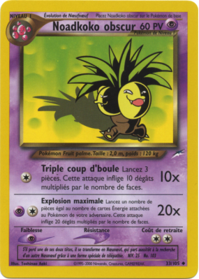 Carte Pokémon Noadkoko obscur 33/105 Peu commune Neo Destiny