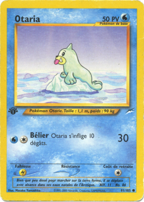 Carte Pokémon Otaria 81/105 Commune Neo Destiny