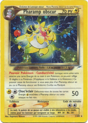Carte Pokémon Pharamp obscur 1/105 Holographique Neo Destiny