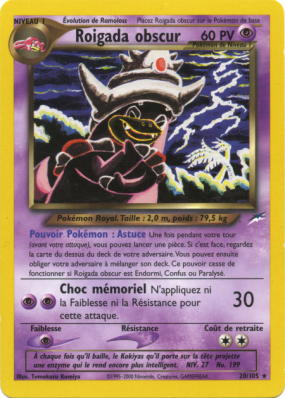 Carte Pokémon Roigada obscur 20/105 Rare Neo Destiny