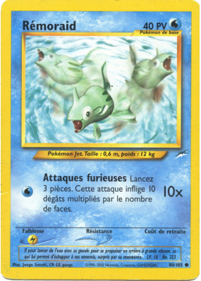 Carte Pokémon Rémoraid 80/105 Commune Neo Destiny