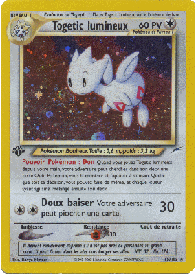 Carte Pokémon Togetic lumineux 15/105 Holographique Neo Destiny