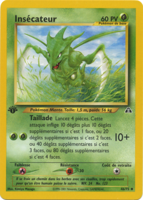 Carte Pokémon Insécateur 46/75 Peu commune Neo Discovery