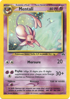 Carte Pokémon Mentali 1/75 Holographique Neo Discovery