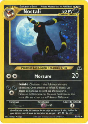 Carte Pokémon Noctali 13/75 Holographique Neo Discovery