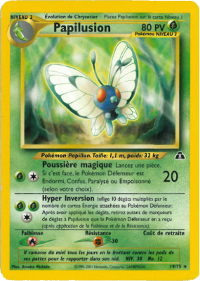 Carte Pokémon Papilusion 19/75 Rare Neo Discovery