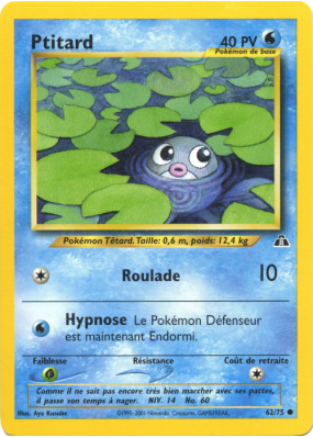 Carte Pokémon Ptitard 62/75 Commune Neo Discovery