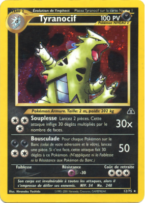 Carte Pokémon Tyranocif 12/75 Holographique Neo Discovery