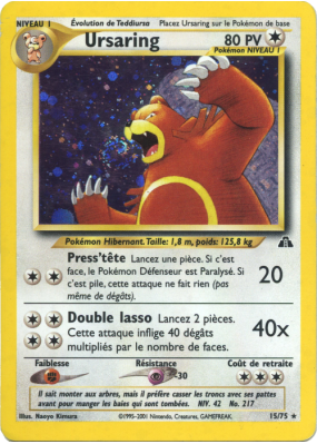 Carte Pokémon Ursaring 15/75 Holographique Neo Discovery