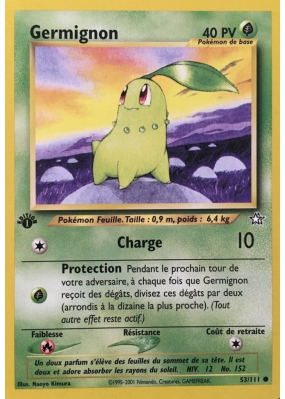 Carte Pokémon Germignon 53/111 Commune Neo Genesis