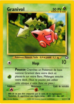 Carte Pokémon Granivol 61/111 Commune Neo Genesis