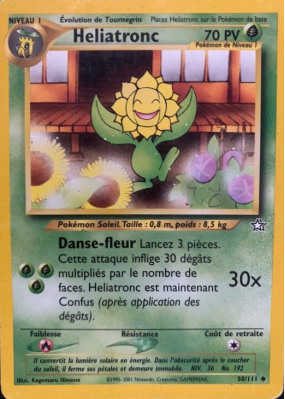 Carte Pokémon Heliatronc 50/111 Peu commune Neo Genesis