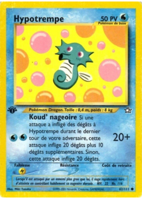 Carte Pokémon Hypotrempe 62/111 Commune Neo Genesis